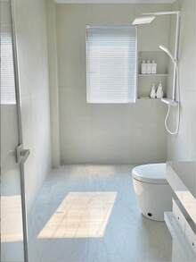 New Bathroom Waterproof Floor Stickers - Self-Adhesive Non-Slip Vinyl Floor Tiles (30s DIY Upgrade! Mold-Resistant & Scratch-Resistant) 15.7in X 196.8in - Multicolor - View 2