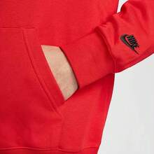Nike Club Men's Astronaut Embroidered Hoodie Logo Letter Fashion Back Planet Graphic Print Loose Fit Sports Sweatshirt Red - Red - View 8