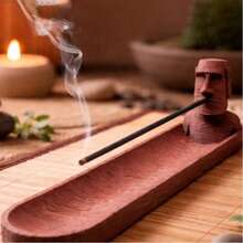1pc Bohemian Style Moai Incense Burner, Can Hold Incense Sticks, Adds Mysterious And Cozy Atmosphere, Popular Home Fragrance Decor, Unique Desktop Ornament - Multi-style 01 - View 15