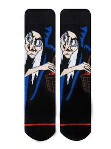 1/2/4 Pairs Disney Socks Women's Halloween Long Socks Villain Witch Gift Christmas Mid-Calf Socks Winter Funny Socks - Multicolor - View 5