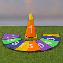 Numbered Cone Marker Sleeves, Colorful Training Cone Flag Caps, 1-10 Numbered Cone Wraps For Football Agility Training - Color Mixing - View 6