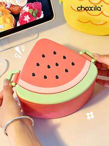 choxila 1pc Cute Divided Bento Box, Fruit Shaped Microwave Plastic Lunch Box With Secure Snap Lid, Lightweight Portable Food Storage Container For School, Picnic, Office Meal Prep And Students - Lunch Box - View 4