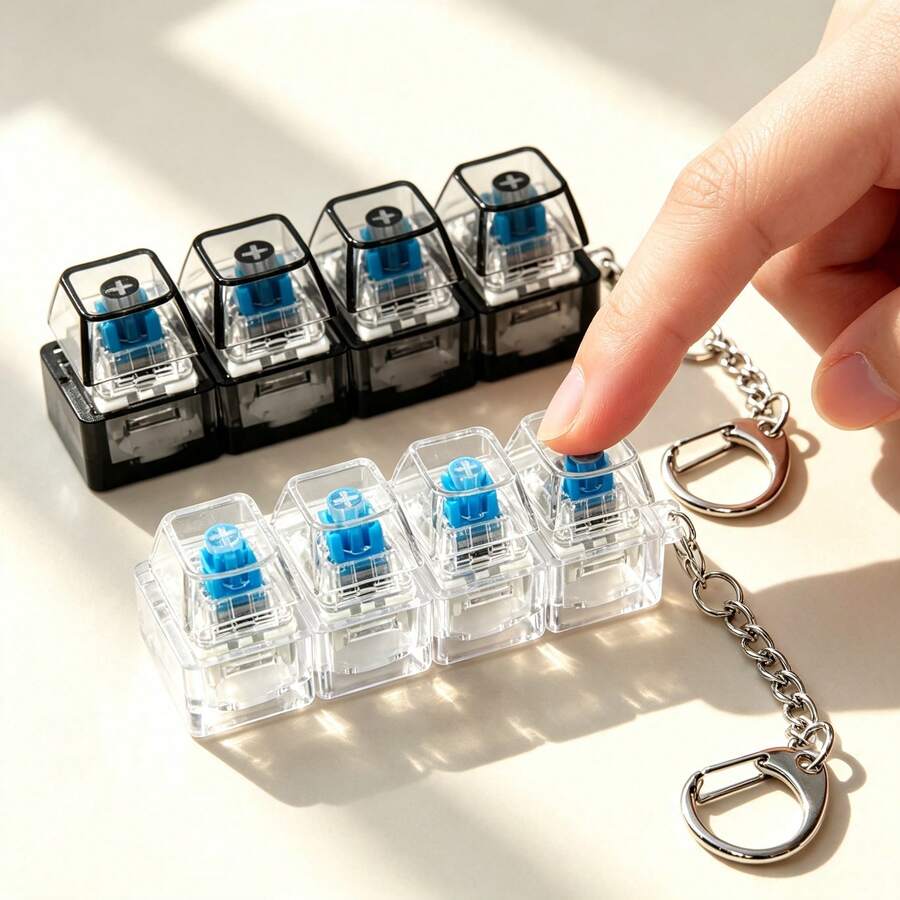 Stress Relief Keyboard Keycap Decor - Mechanical Keyboard Pendant - Valentine's Day Gift And Fashion Accessory, Single Row Keyboard Key - Multicolor - View 1