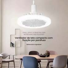 Lâmpada Ventilador de Teto LED 30W Módulo Silencioso com Controle Remoto Bivolt 85V-265V - Branco - Visão 5