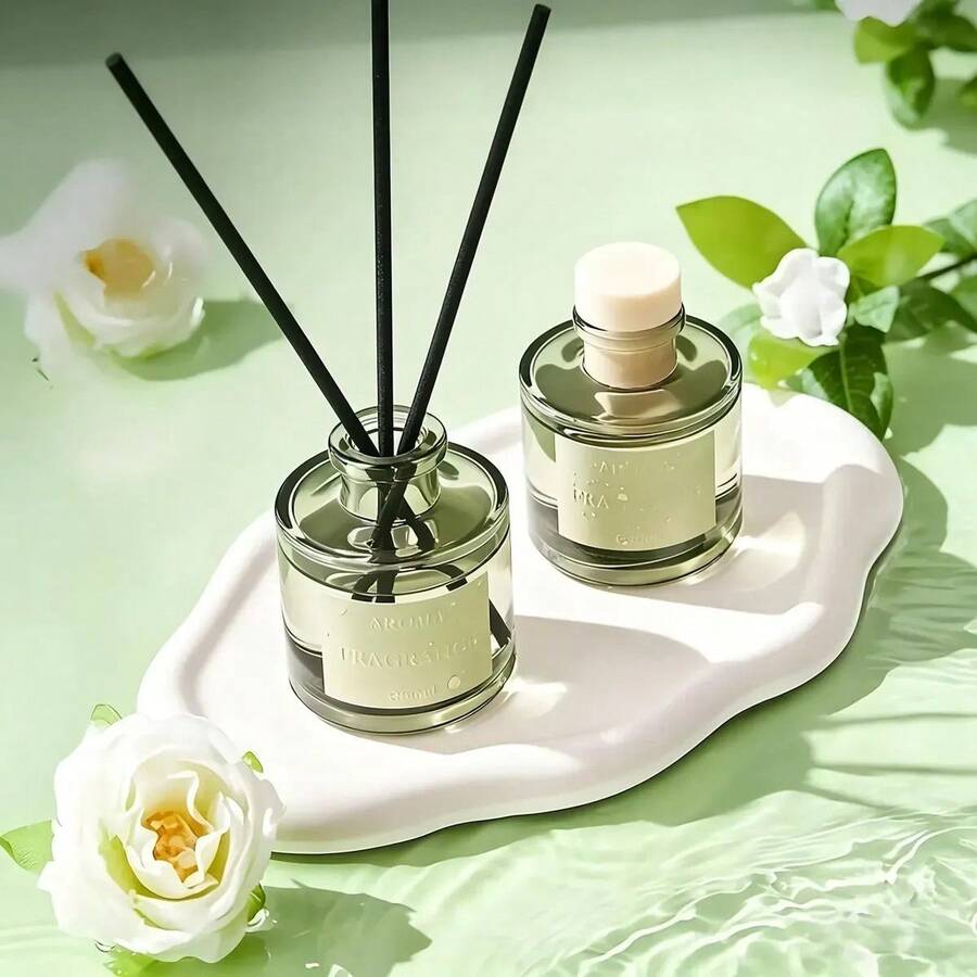 Pack 2 Ambientador de Cañas 50ml PfansMallmx Varitas Aromatizantes Hogar Aroma Jazmín y Gardenia Difusor Repuesto Líquido Fragancia Duradera para Casa Oficina Baño Decoración - 1 - Ver 1