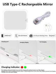X Milania Collab 旅行化妝包，附 LED 燈鏡，大容量便攜式化妝包，適用於護膚品、口紅、化妝刷、手機，居家、禮物、度假、節日、波希米亞風、海灘、浴室、臥室、美學風格 - 黑色 - 查看 5