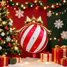 Christmas Bow Hanging Balls, Red, Green, Gold, Multi-Color Options, Festive Color Palette, Suitable For New Year, Christmas Home Decor, Yard Decor, Party Decor - Bow Tie Hanging Ornament - View 6