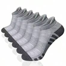 3/6 Pairs Contrast Striped Sports Boat Socks, Arch Compression Support, Thick Terry Bottom Cushioning, Mesh Breathable Quick-Dry, Non-Slip Wear-Resistant Anti-Slip, Unisex, Suitable For Running, Basketball, Hiking, Outdoor Sports - Multicolor - View 2