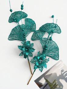 1/2/4pcs Artificial Plant,Christmas Tree Decorations And Ornaments,Sparkling Glitter Berry Bouquet For Festival Wedding Party Home Indoor Dining Table,Room,Bedroom Decoration,Rattan Decoration Accessories,Christmas Tree And Christmas Plant Decor - Green - View 2