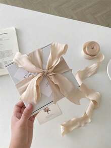 Goddess FestivalValentine's Day Pleated Ribbon High-End Elastic Ruffled Bubble Pleated Webbing Cake Birthday Box Packaging Ribbon Gift Packaging Webbing Hair Tie Cake Packaging DIY Bowknot Fresh Flowers Bouquet Gift Cake Packaging Floral Art Ribbon - / - View 2
