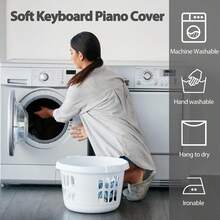 Electronic Keyboard Dust Cover For Piano Enthusiasts, 61/88 Keys Universal Fabric Body Cover And Storage Cover - A - View 5