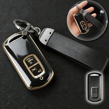 Casing Kunci Motor TPU Bingkai Emas, Cocok untuk Model 2 Tombol, Pelindung Kunci Remote Motor, Casing Kunci Anti Gores Perlindungan Penuh - 1 buah - View 2