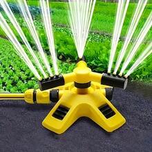 360° Automatic Rotating Sprinkler, Nursery Irrigation Rotating Triple-Arm Sprinkler Series, Flower Watering - Yellow - View 3