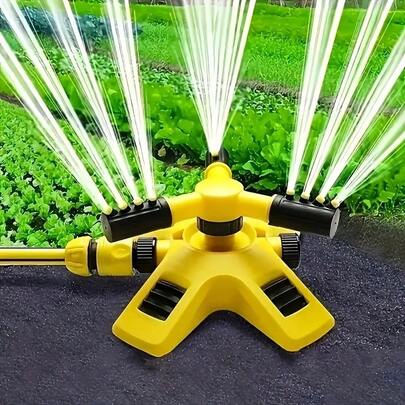 360° Automatic Rotating Sprinkler, Nursery Irrigation Rotating Triple-Arm Sprinkler Series, Flower Watering