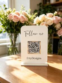 客製化壓克力 QR Code 告示牌，個性化社群媒體付款 QR Code 展示牌，客製化商業展示架，適用於商店與餐廳 - 彩色 - 查看 8