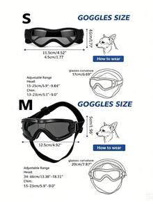 Pet Dog Motorcycle Helmet Set, Adjustable Safety Riding Helmet, Suitable For Small, Medium And Large Dogs, Windproof Protection Headgear, Suitable For Outdoor Riding And Travel, Suitable For Corgi, Dachshund, Husky Puppies, Durable Shell With Chin Strap - Multicolor - View 6