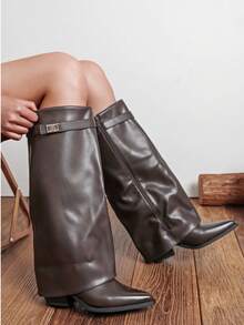 wellspring Folded Over The Boot With A Strap And Ornament Holiday Vacay Vibe For And Summer Shoes Spring Shoes Spring Break Easter - Brown - View 4