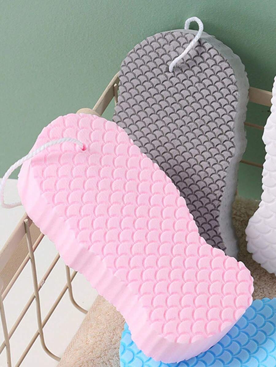 2/1pc Ultra Soft Exfoliating Bath Sponge, 3D Fish Scale Texture Design, Gentle Painless Exfoliation, Designed For Women, Professional Body Brush And Essential Bath Accessory, Suitable For Shower And Bath - Multicolor - View 1