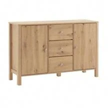 Sideboard With 3 Drawers And 2 Doors, Chest Of Drawers, Sideboard, Suitable For Dining Room, Living Room And Bedroom. 120 * 40 * 80 Cm - Camel - View 5