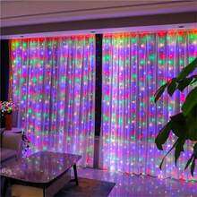 LED Curtain String Lights Battery Powered 8 Mode Lighting Festoon Wedding Party Fairy Light Christmas Decoration For Home Room Garden - AA Battery Box Curtain Light - View 27
