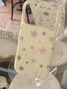 Colorful Star Pattern Double Layer Phone Case Compatible With Apple 17 Pro Max, 16 Pro New Model, 17, 15 Pro, 14, 13, 18 Pro Max, Full Coverage Protective Shell For Women, Niche High Aesthetic Design - Yellow - View 8