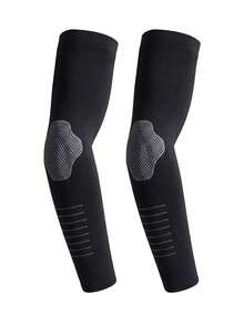 Men's Long Ice Silk Sun Protection UV-Resistant Arm Sleeves, Loose Fit Summer Sports Cycling High Elasticity Cooling Elbow Sleeves, Seamless Polyester (Polyester) Breathable Quick-Dry Ice Silk Sun Protection Sleeves, Suitable For Outdoor Hiking - Multicolor - View 12
