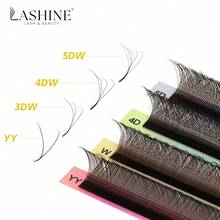 Lashine W-Shaped Brown Eyelash Extensions YY 3DW 4DW 5DW Dense Pre-Made Fan-Shaped Lightweight False Eyelashes Clover Eyelash Extensions - D - View 8