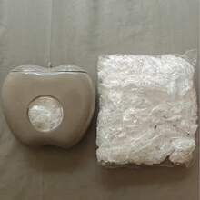 1 件多色苹果形保鲜膜分配器，壁挂式食品储存盒，可取出食品包装袋，浴室浴帽收纳盒，厨房配件。可选颜色：灰色、绿色、橙色。1 件 + 保鲜膜（95-105 件），随机颜色保鲜膜 - 彩色 - 查看 10
