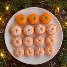 1pc 9-Cavity 3D Mini Orange Silicone Candle Mold - Realistic Peeled Citrus Shape Casting Mold, Suitable For DIY Aromatherapy Candles, Soap, Epoxy Resin, Plaster Diffuser Stone And New Year, Christmas Home Decor And Autumn Holiday Gift Craft Making - White - View 8