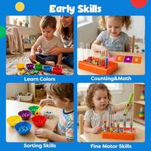 Aizweb - Juguetes de recuento y clasificación de color para niños pequeños, pinzas de clasificación de color, actividades de aprendizaje de jardín de infancia preescolar Montessori, manipuladores - como en la imagen - Ver 8