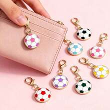 10/20 Pcs Assorted Colors Soccer Keychains, Enamel Sports Ball Bag Charms, Mini Football Backpack Pendant Accessories Gift For Teens Sports Fans - Multicolor - View 1