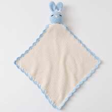 Handmade Crochet Cartoon Rabbit Baby Rattle Bib, 3D Cute Design, Rich Details, Built-In Crisp Bell, Attracts Baby's Attention, Exercises Baby's Auditory Development, Supports Sensory Enlightenment. Perfect Gift For New Moms, Newborn Commemoration, Christmas, Easter And Other Holidays - Multicolor - View 2