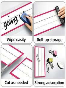 Set Stiker Papan Tulis Magnetik 4 Baris 3 Kolom Isi 16pcs/12pcs/4pcs/1pc, Stiker Papan Tulis Bahasa Inggris yang Dapat Dihapus, Alat Belajar di Kelas yang Dapat Digunakan Kembali untuk Guru/Kelas Terbuka, Bagian Bawah Magnet yang Kuat, Desain Menarik, Cocok untuk Ditempel di Kulkas, Dekorasi Kelas Berwarna-warni, Perlengkapan Sekolah - Set Stiker Papan Tulis - View 7