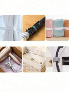 1 Roll 100/500cm Black Multi-Purpose Cable Tie, Durable Cable Organizer, Suitable For Home, Office And Electronic Products, Easy To Use Computer And TV Cable Management, Reusable, Plastic Material, Cable Organizer Home Decoration Essential , School - Multicolor - View 6