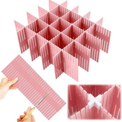 1/4/8 Adjustable Drawer Storage System, Adjustable Drawer Divider Modules, Adjustable Drawer Storage System For Organizing Socks, Underwear, Ties, Belts, Scarves, Clothing Accessories, Makeup Brushes, Tableware, Stationery, Cosmetics, Wardrobe, Vanity, Storage Room, Etc.