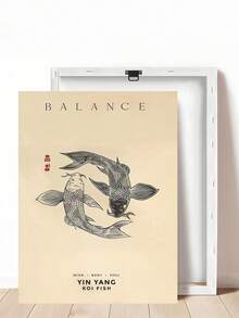 1pc Koi Fish Print, Yin Yang Poster Aesthetic Vintage Wall Art, Black And White Japanese Art Print, Red Cream Koi In Water Japanese Art Print, Minimalist Inspired Poster, Mindfulness Wall Decor, Christmas Decorative Wall Art, Framed/Unframed - 1pc - View 22