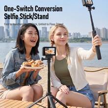 Ambitful UT07 Extendable Tripod Selfie Stick, Dual Interface Portable Mini Tripod Stand, Suitable For Action Cameras, Insta 360 Cameras, Aluminum Alloy Handheld Travel Monopod - View 4