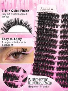 EYELASH EVOLUTION 224pcs 100D Eyelashes, Mixed Length, C-Curl, Individual Lashes, Shiny & Charming Eyes, 3D Cat Eye Style Extension, Lightweight Fluffy False Lashes, Soft & Comfortable, Suitable For Beginners, Reusable, DIY Time-Saving, Holiday Gift, Fox Eyes/Cat Eyes - C - View 3