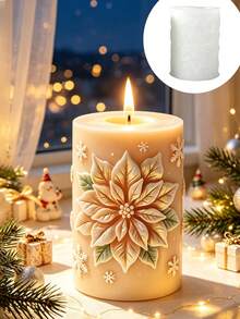 Holly Leaf Embossed Cylindrical Silicone Candle Mold, Reusable And Easy Release, Suitable For Aromatherapy Candles, Plaster, Epoxy Resin, Handmade Soap Crafts, Embossed Holly Leaf Cylindrical Design, Home Desktop Decor, Candle Making Mold, Suitable For DIY Enthusiasts, Christmas, New Year, Thanksgiving, Halloween - A - View 2