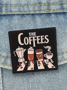 THE COFFEES 卡通行走咖啡壺琺瑯別針復古咖啡胸針咖啡愛好者裝飾徽章 - 彩色 - 查看 4