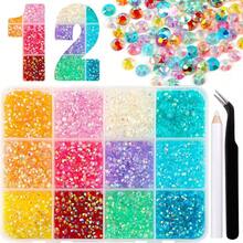 15/24/28/40色樹脂水鑽套組，6mm平底水鑽附3件B7000珠寶膠與工具，多用途水鑽適用於藝術、睫毛接長、衣物DIY - 樹脂水鑽 - 查看 9