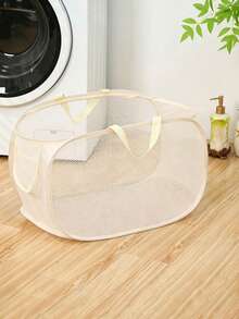 Foldable Laundry Basket With Breathable Mesh For Odor Release And Quick Fold, Large Capacity Storage Bathroom Storage Basket. Mesh Pop Up Laundry Hamper With Side Pocket, Laundry Hamper, Storage Basket, Clothes Hamper, Dirty Clothes Sorter - Multicolor - View 13