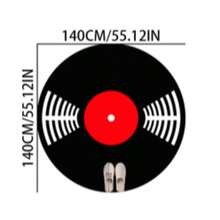 1pc Black Vinyl Record Shaped Faux Cashmere 300g/㎡ Thick Rug, Plush Carpet, Autumn/Winter Decorative Rug, Bedroom Decor, Small Area Rug, Home Decor, Living Room Rug, Living Room Small Rug, Bedroom Carpet - Multicolor - View 11