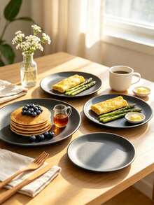 Premium Stainless Steel Cake Plate, Minimalist And Elegant, Suitable For Home Use, Ideal For Afternoon Tea, Desserts, Snacks, Pastries Display And Fruit Serving - Black - View 3