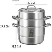 Thick 316 Stainless Steel Steamer Large Double-Layer Home Single Sieve Soup Pot Hot Pot - View 8