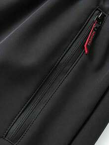 2pcs/Pack Men's Thick Wool Lined Straight Leg Pants, With Elastic Drawstring And Side Zipper Pockets, Suitable For Winter Casual Wear And Warmth - Multicolor - View 8