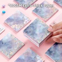 Starlight Floral Sticky Note Set, Vintage Memo Pad, Strong Adhesive, Reusable And Easy To Tear, Suitable For Planner, Office, School And Home Use, Large Capacity Vintage Stationery Gift - Multicolor - View 6
