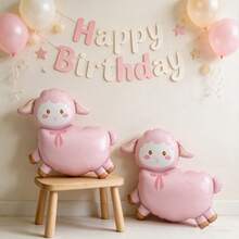 Cute Sheep Balloon Cartoon Sheep Balloon Pink Cream Color Sheep Balloon Children's Toy Balloon Suitable For Birthday Party Holiday Decoration - Multicolor - View 5