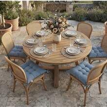 Made In Turkey 4-Pack Chair Seat Cushions – 9-Point Tufted Thick Dining Chair Pads With Ties, Soft & Comfortable - Dusty Blue - View 3