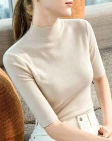 Women Knit Tops - Beis - Ver 2